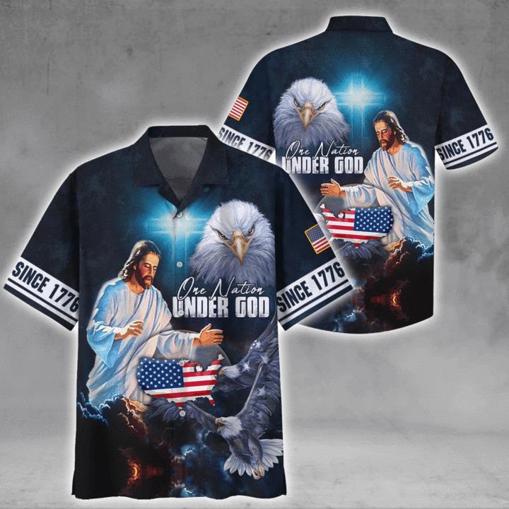 Christian Jesus One Nation Under God Since 1776 Hawaiian Shirt Pre11521 Christian Jesus One Nation Under God Since 1776 Hawaiian Shirt Pre11521