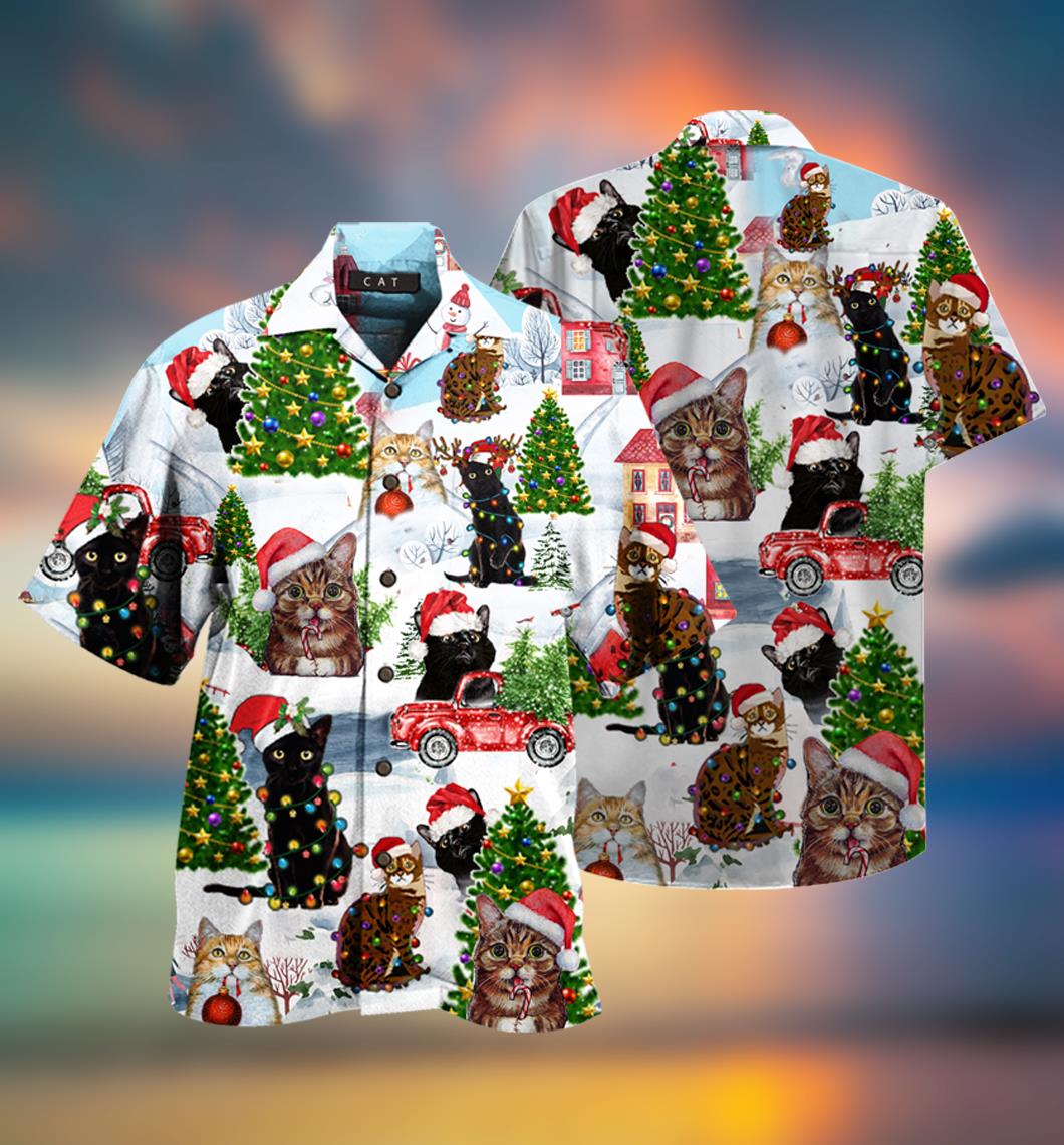 Christmas Cats Hawaiian Shirt Pre13309 Christmas Cats Hawaiian Shirt Pre13309