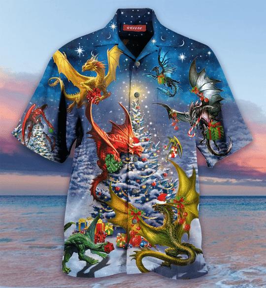 Christmas Dragon Family Reunion Hawaiian Shirt Pre11968