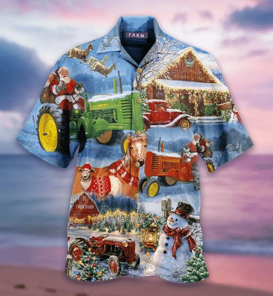 Christmas Farm Hawaiian Shirt Pre13347