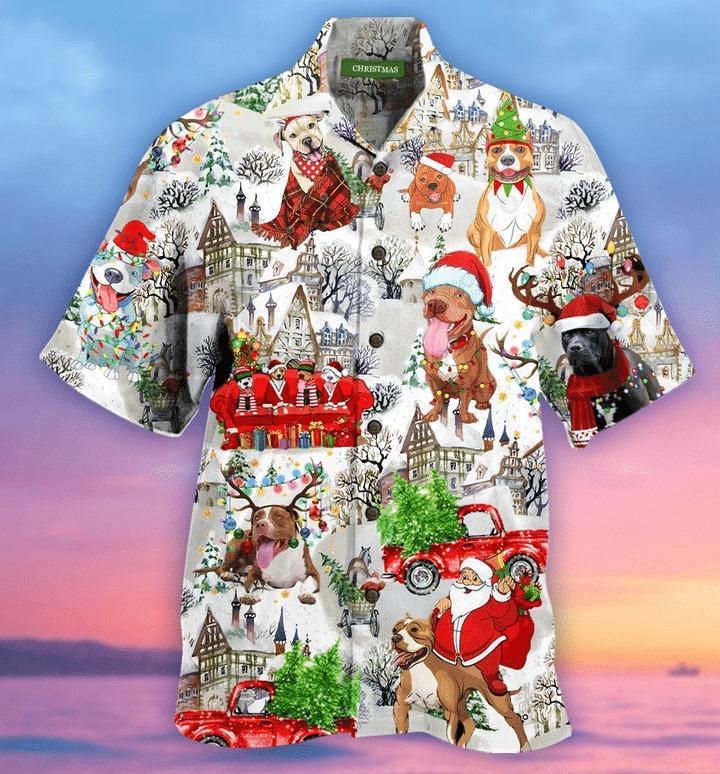 Christmas Pitbull Hawaiian Shirt Pre13341