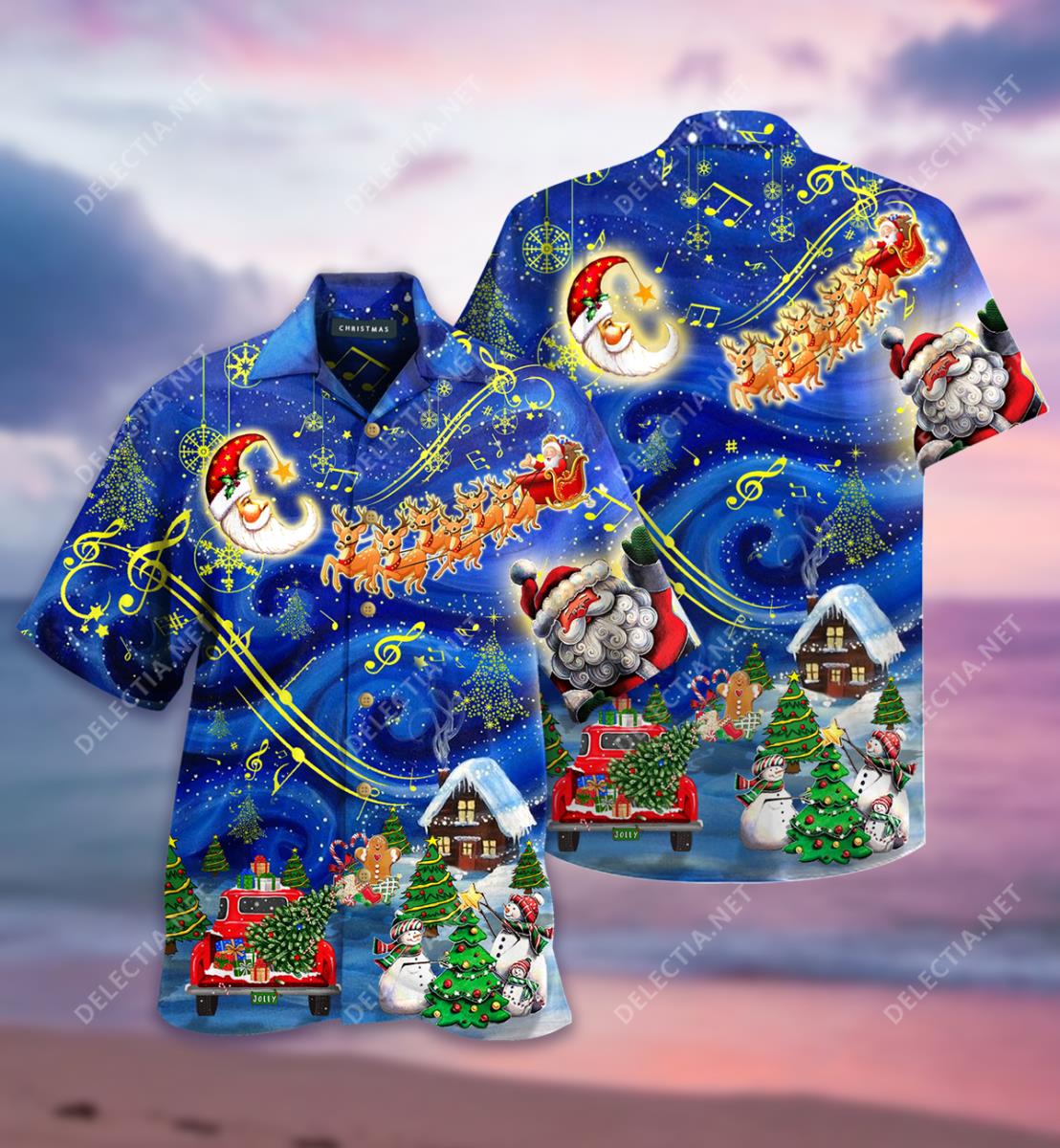 Christmas Sky Hawaiian Shirt Pre11958