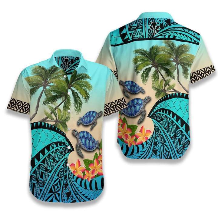 Coconut Tree Polynesian Turtle Hawaiian Shirt Pre13322