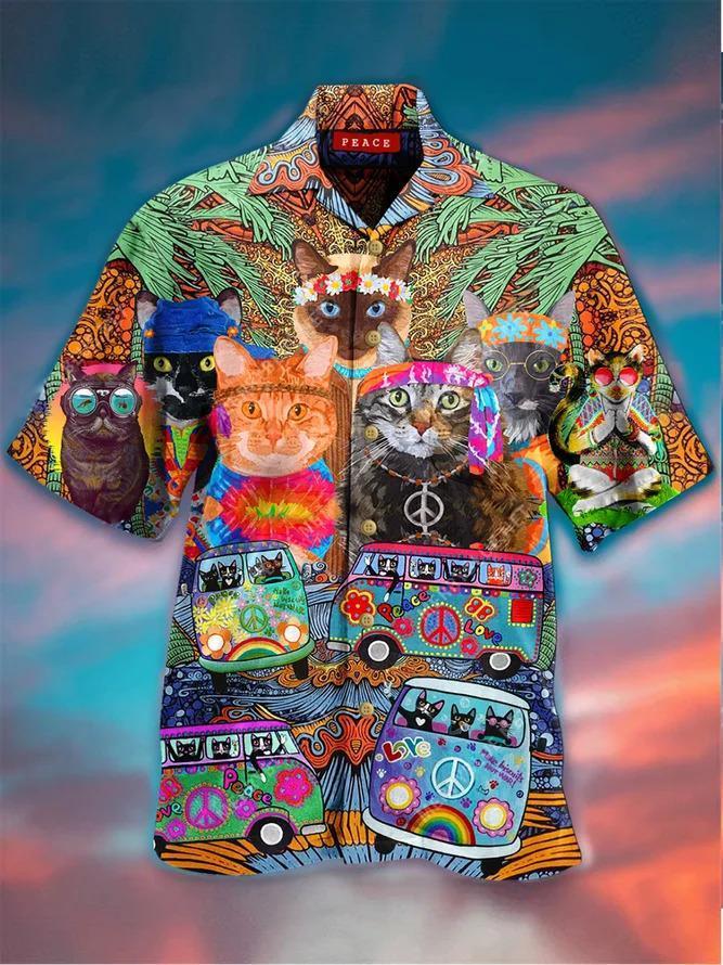 Collar Animal Hawaiian Shirt Pre13377
