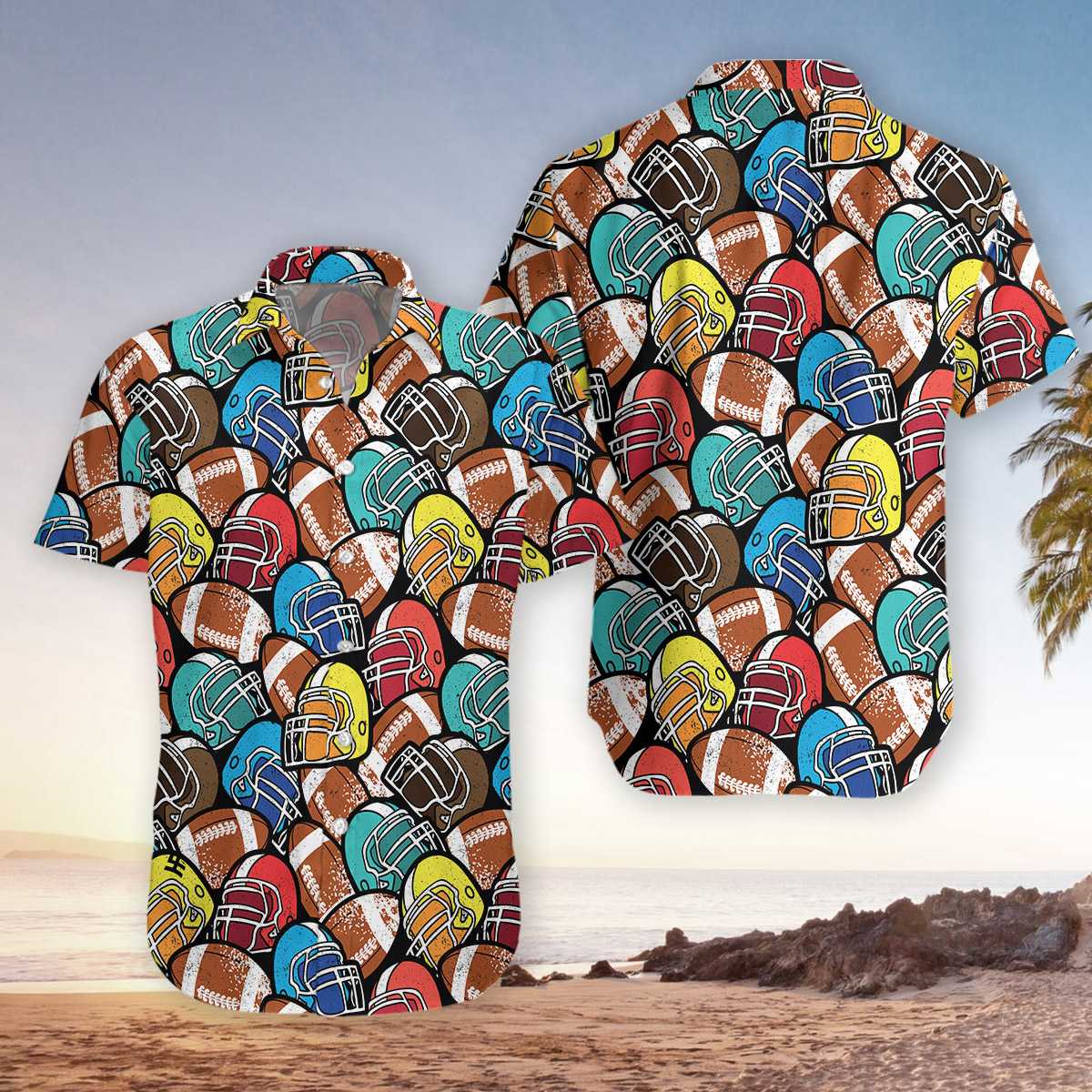 Colorful American Football Hawaiian Shirt Pre13367 Colorful American Football Hawaiian Shirt Pre13367