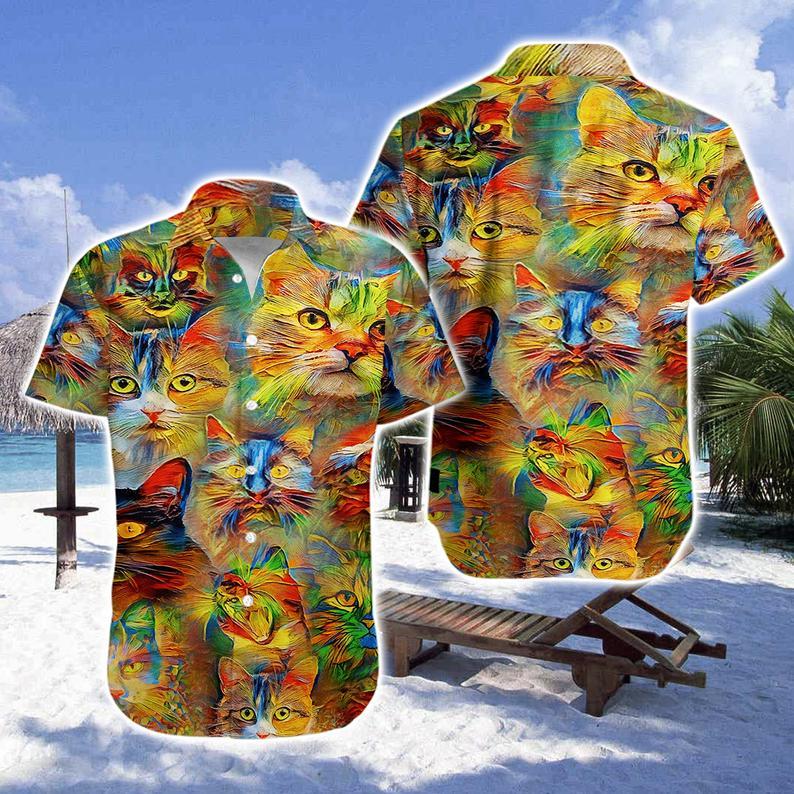 Colorful Cats Hawaiian Shirt Pre11483