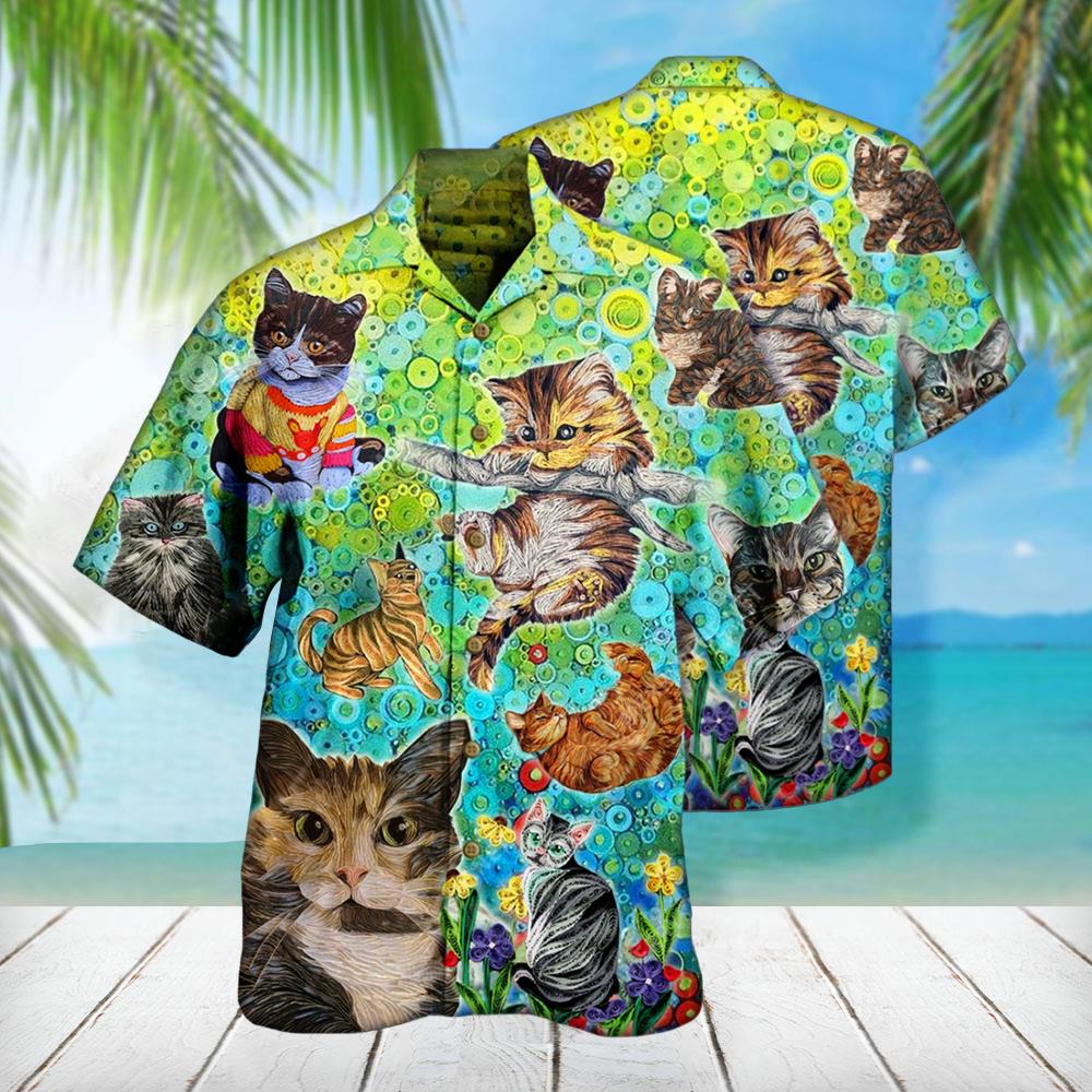Colorful Cats Hawaiian Shirt Pre13324