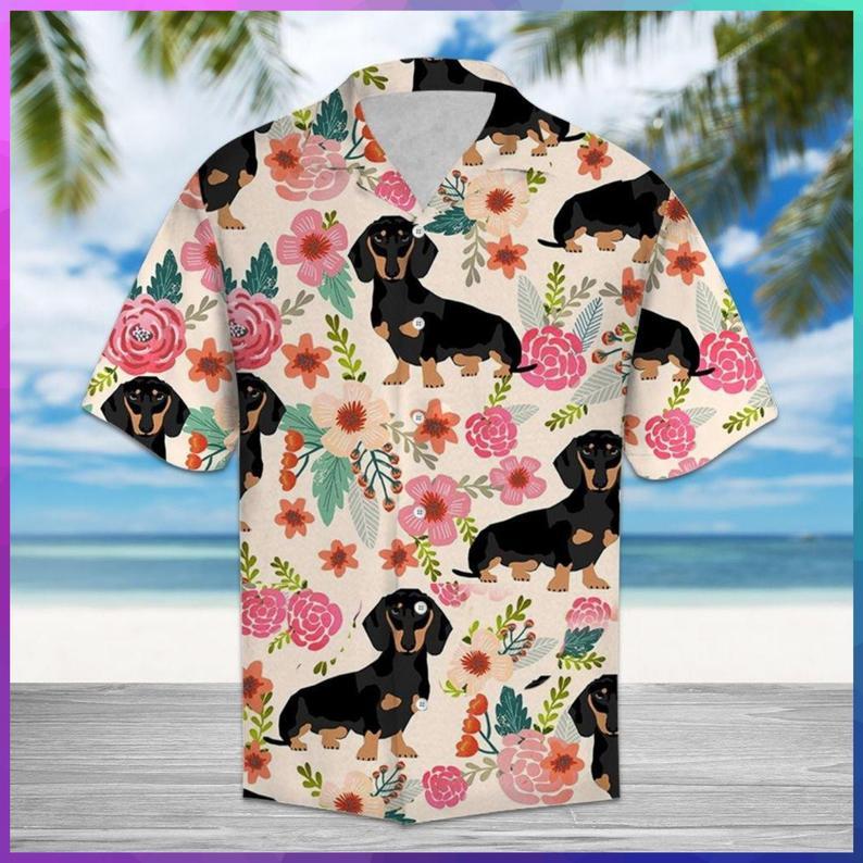 Colorful Dachshund Flower Hawaiian Shirt Pre11015 Colorful Dachshund Flower Hawaiian Shirt Pre11015