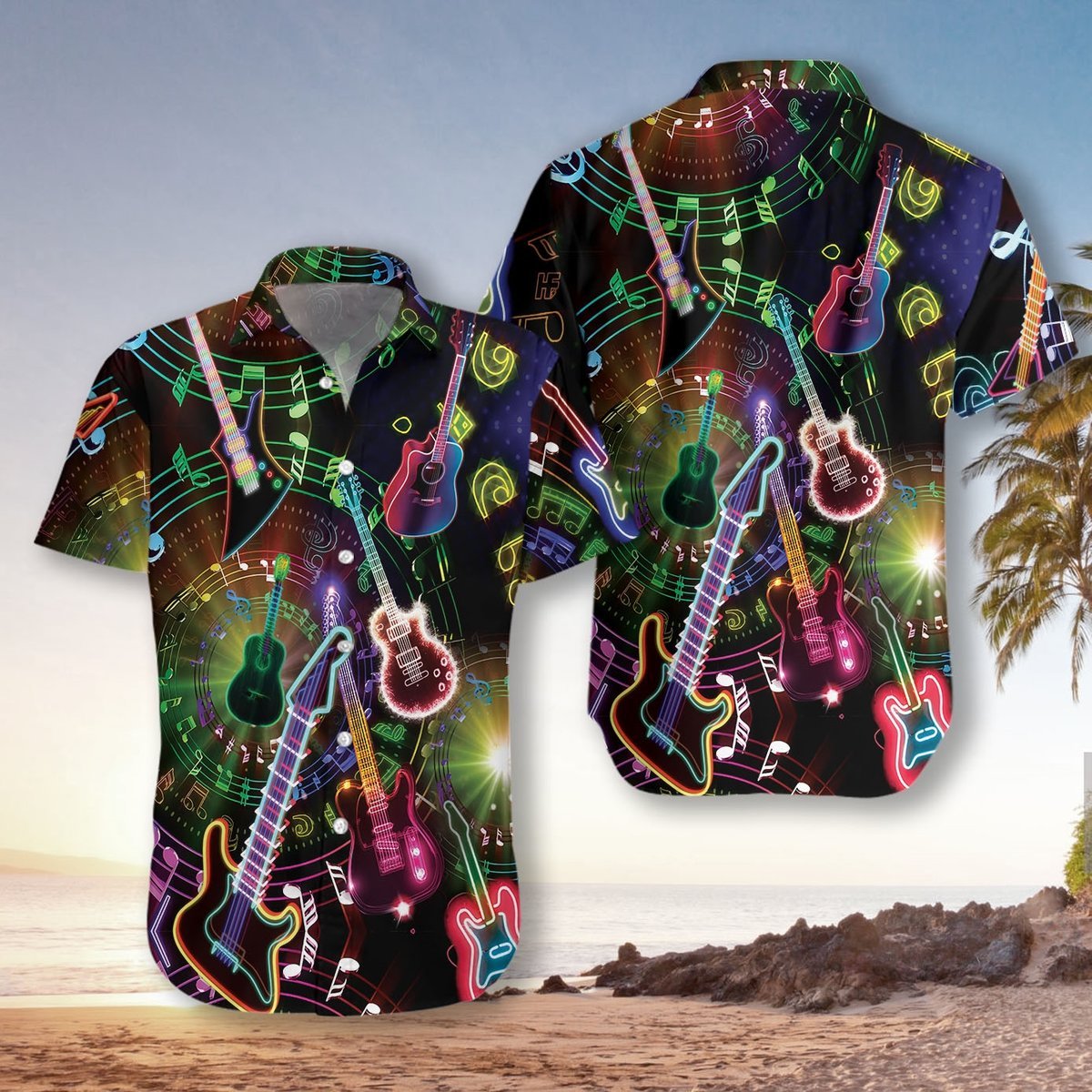 Colorful Guitars Hawaiian Shirt Pre11021