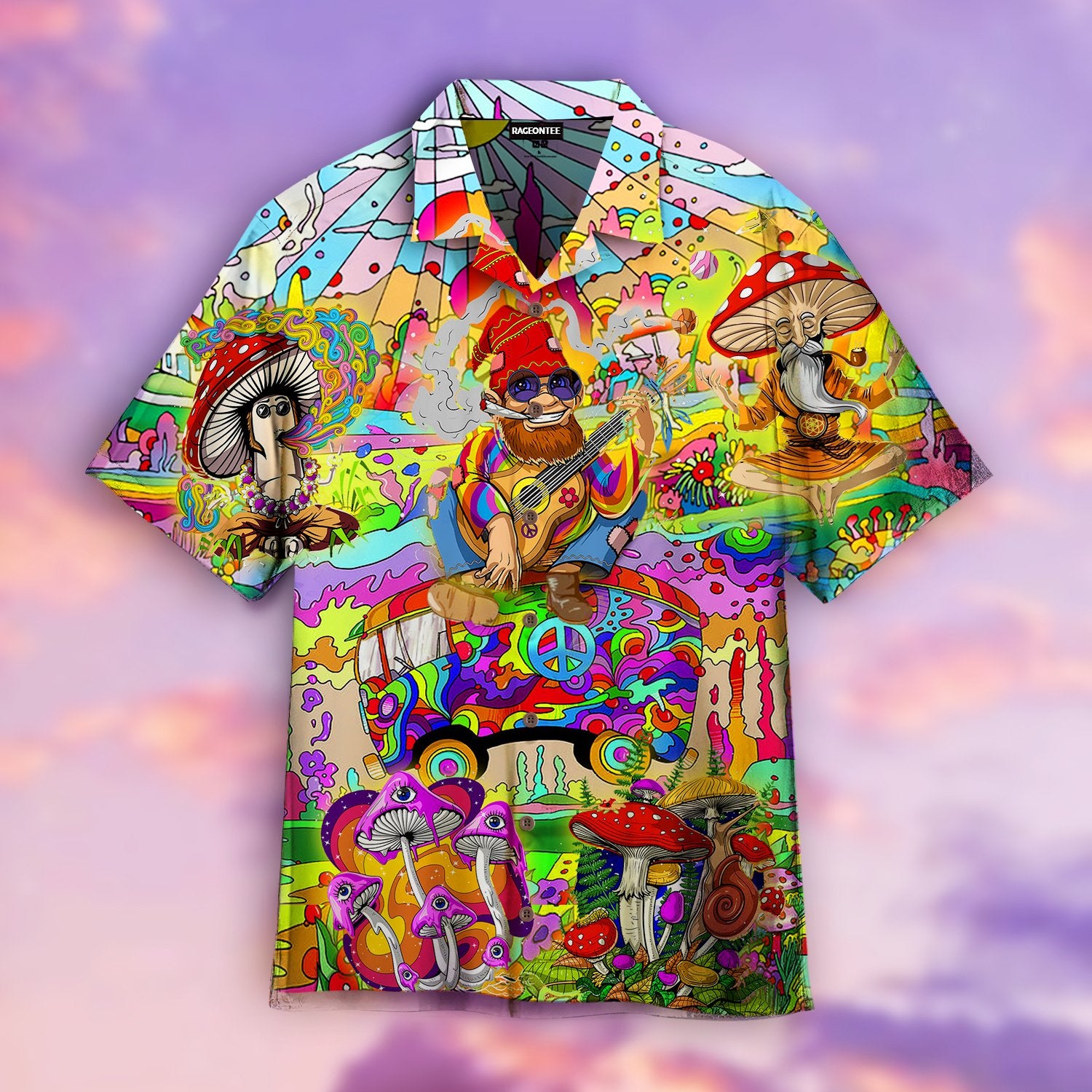 Colorful Hippie Hawaiian Shirt Pre10759