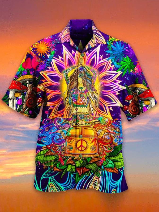Colorful Hippie Yoga Girl Camper Van Hawaiian Shirt Pre13334 Colorful Hippie Yoga Girl Camper Van Hawaiian Shirt Pre13334