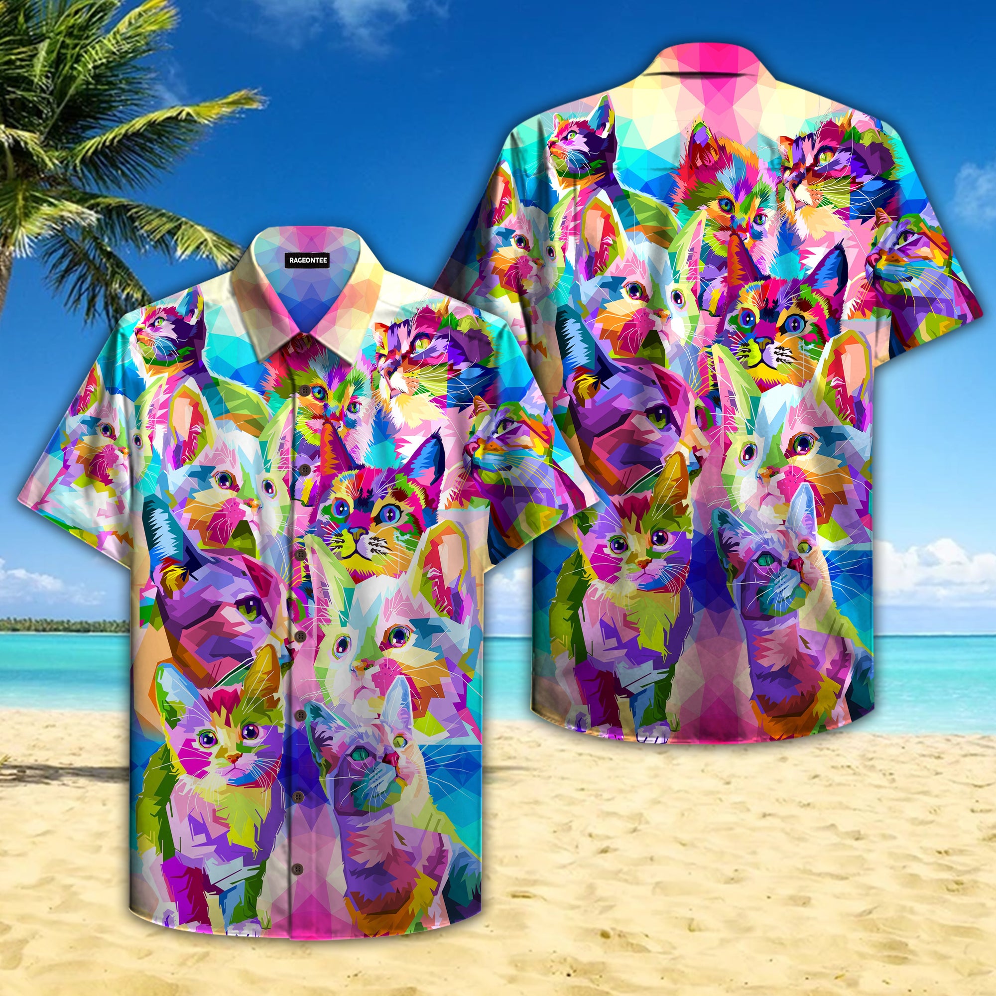 Colorful Kittens Hawaiian Shirt Pre10691 Colorful Kittens Hawaiian Shirt Pre10691