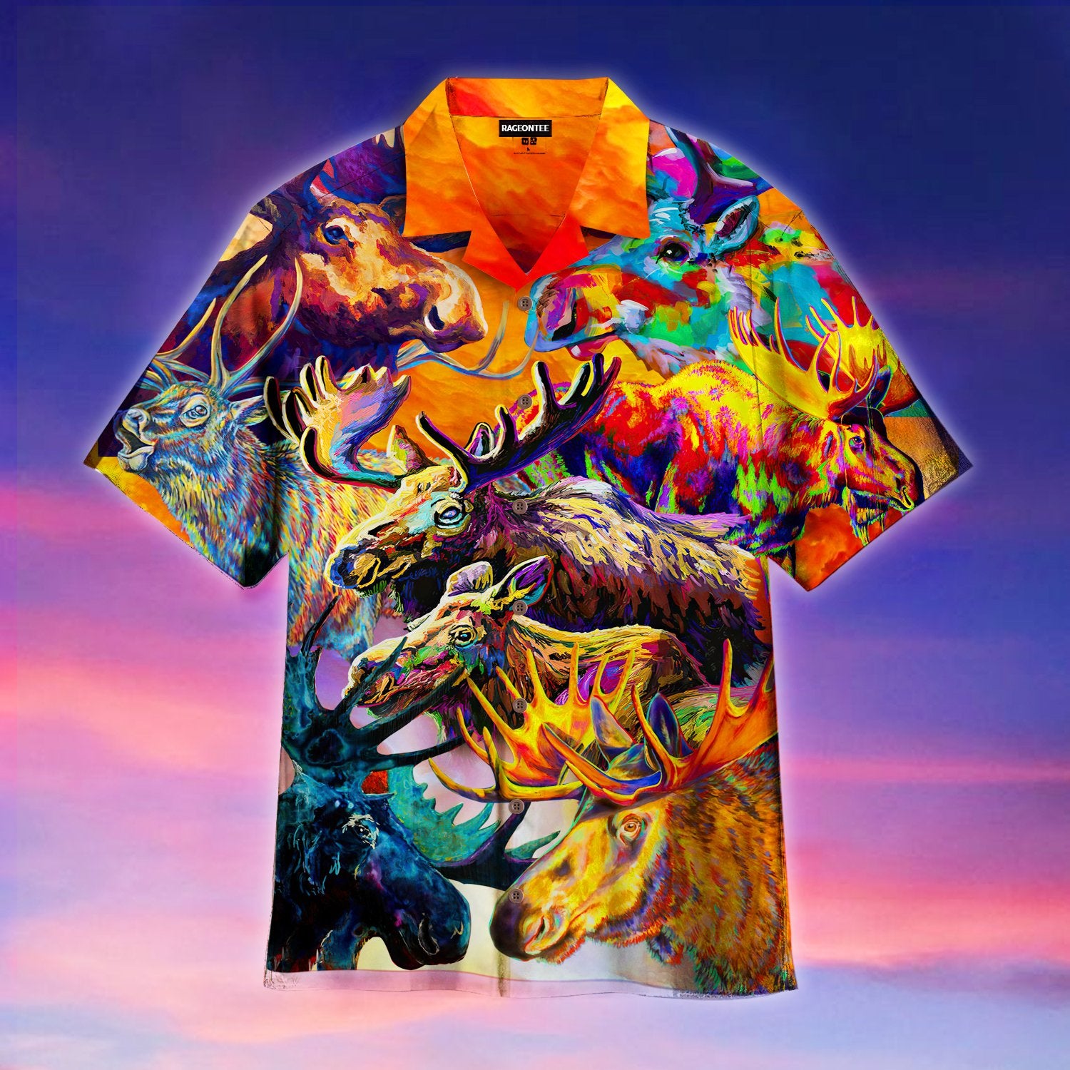 Colorful Moose Jungle Hawaiian Shirt Pre10035 Colorful Moose Jungle Hawaiian Shirt Pre10035