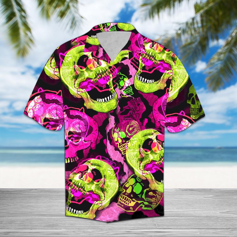 Colorful Skull Hawaiian Shirt Pre10847 Colorful Skull Hawaiian Shirt Pre10847