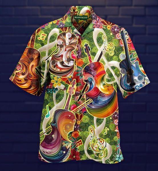 Colorful Soul Of Violin Hawaiian Shirt Pre10190