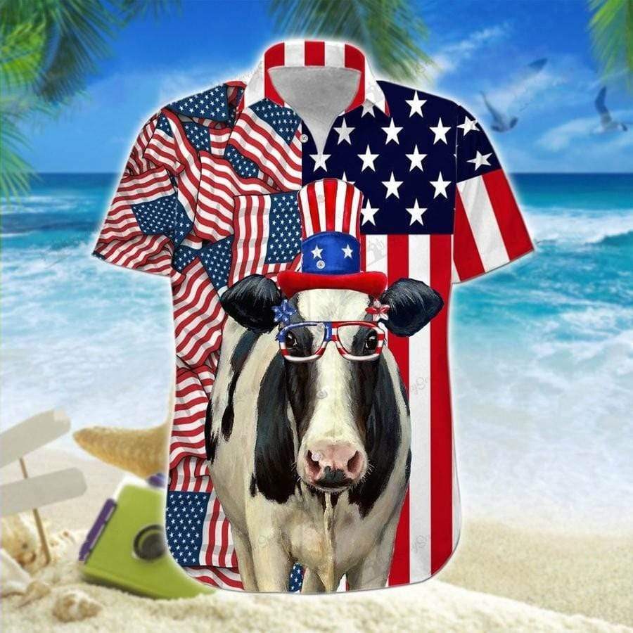 Cow 4Th Of July Hawaiian Shirt Pre10865