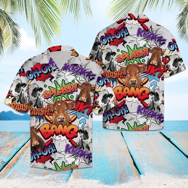 Cow Pop Art Hawaiian Shirt Pre10576