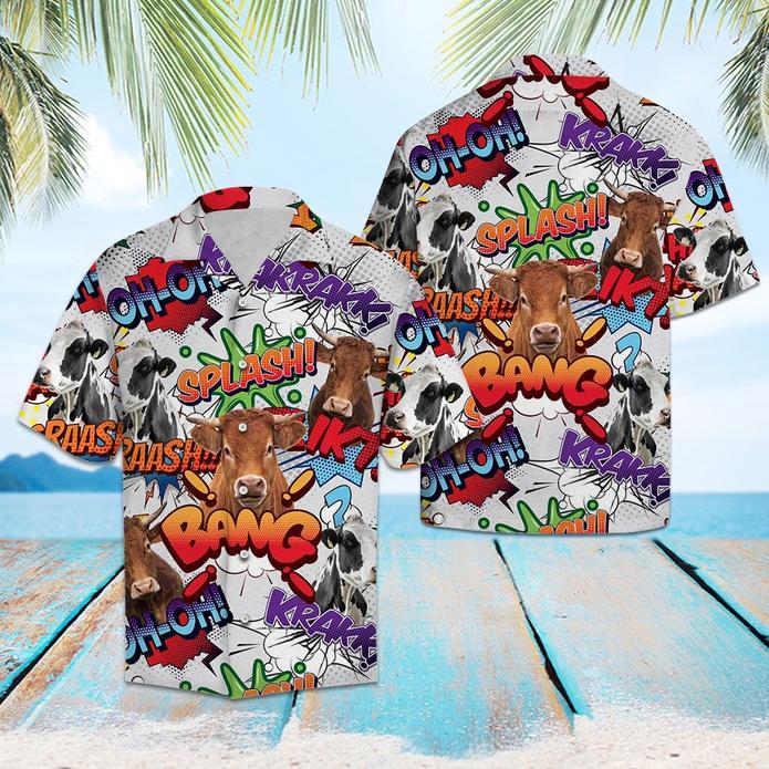 Cow Pop Art Hawaiian Shirt Pre10719 Cow Pop Art Hawaiian Shirt Pre10719