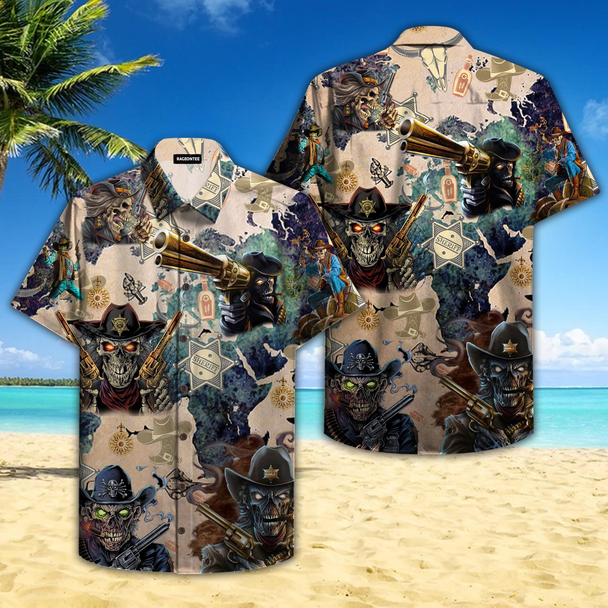 Cowboy Skull Hawaiian Shirt Pre11050 Cowboy Skull Hawaiian Shirt Pre11050