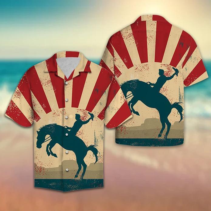 Cowboy Wild Horse Hawaiian Shirt Pre13332