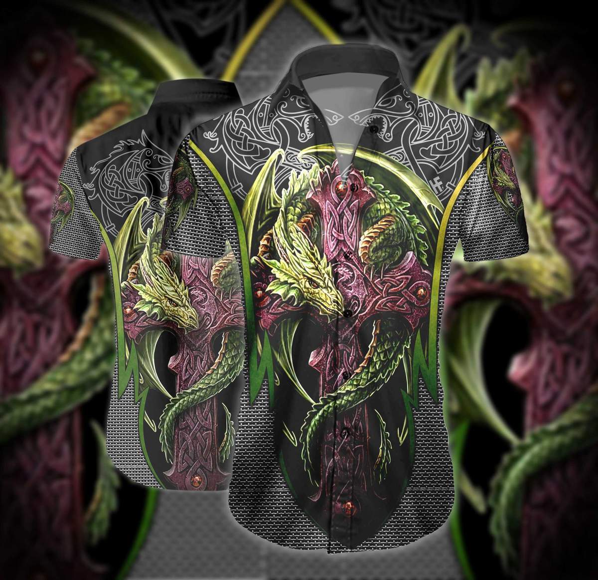 Cross Dragon Unisex Hawaiian Shirt Pre13286