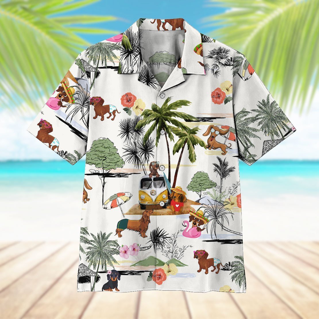 Dachshund Hawaiian Shirt Pre11223 Dachshund Hawaiian Shirt Pre11223