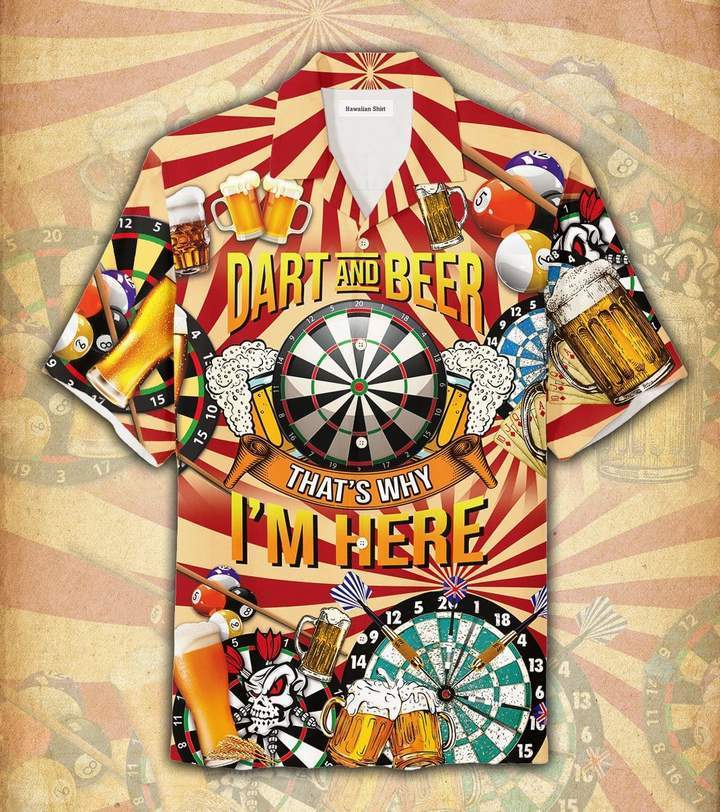 Dart And Beer Thats Why Im Here Orange Hawaiian Shirt Pre11838 Dart And Beer Thats Why Im Here Orange Hawaiian Shirt Pre11838