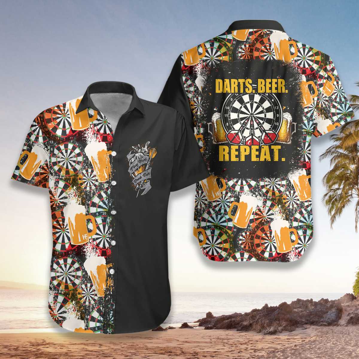 Darts Beer Repeat Hawaiian Shirt Pre13248