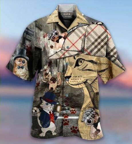 Detective Cats Hawaiian Shirt Pre13250 Detective Cats Hawaiian Shirt Pre13250
