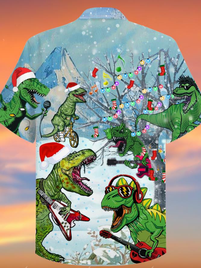 Dinosaur Christmas Hawaiian Shirt Pre11372 1 » Cool Gifts for You - Mfamilygift Dinosaur Christmas Hawaiian Shirt Pre11372 1