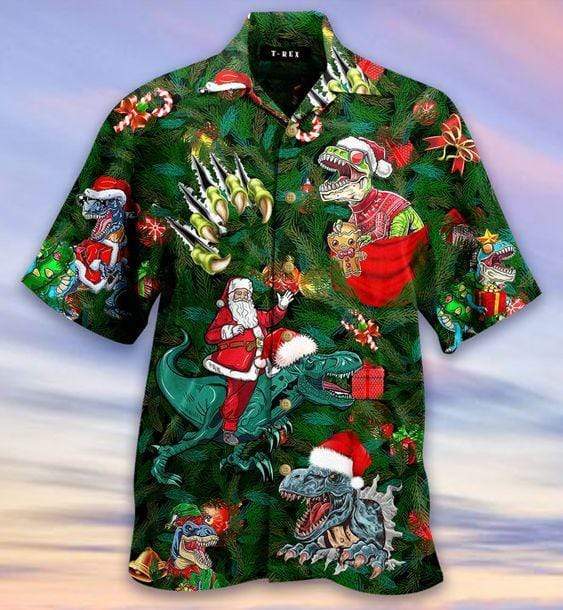 Dinosaur Enjoy Christmas Hawaiian Shirt Pre13267
