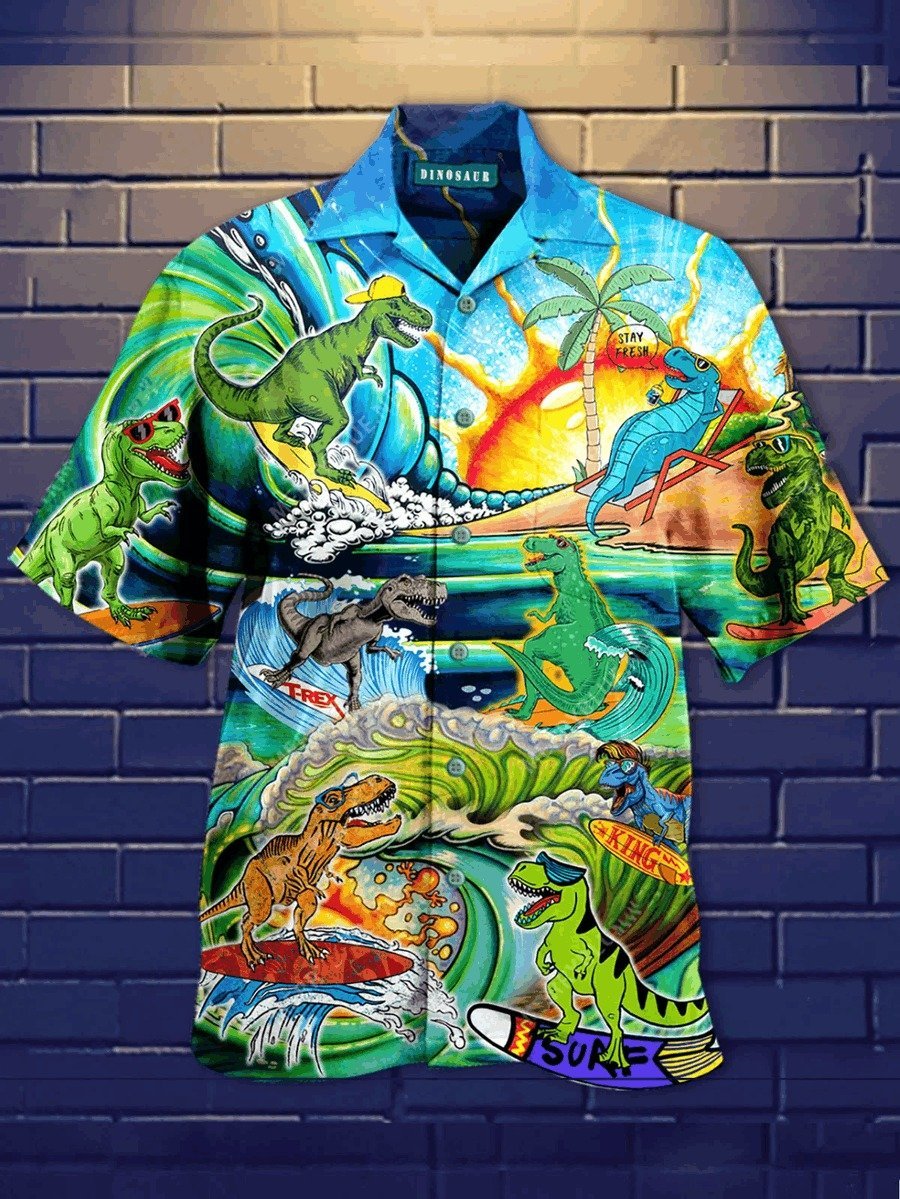 Dinosaur Hawaiian Shirt Pre13293