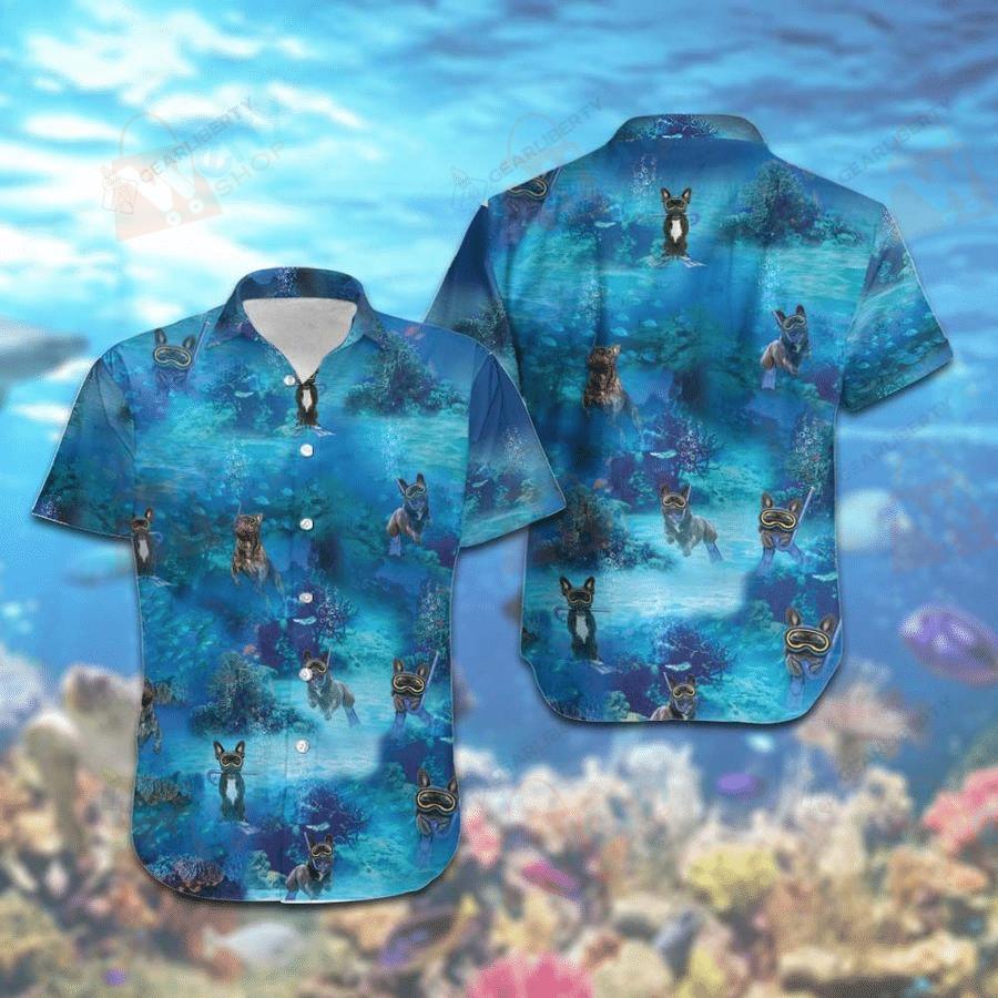 Diving French Bulldog Hawaiian Shirt Pre13261 Diving French Bulldog Hawaiian Shirt Pre13261