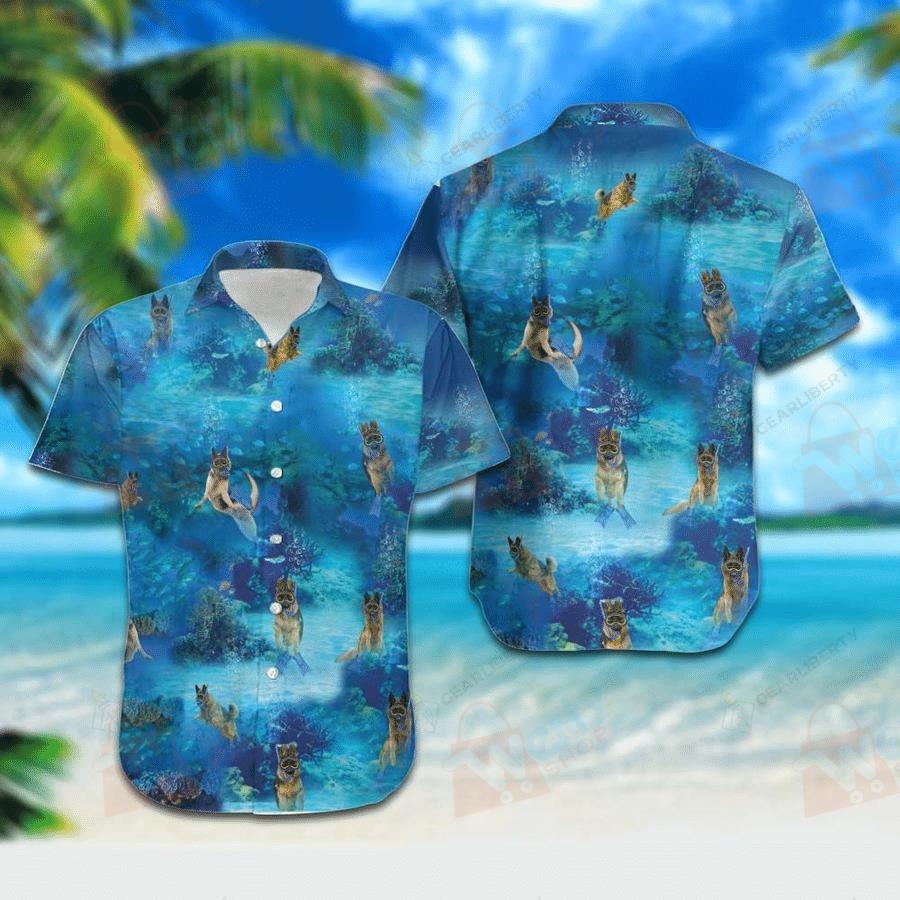 Diving German Shepherd Hawaiian Shirt Pre13262