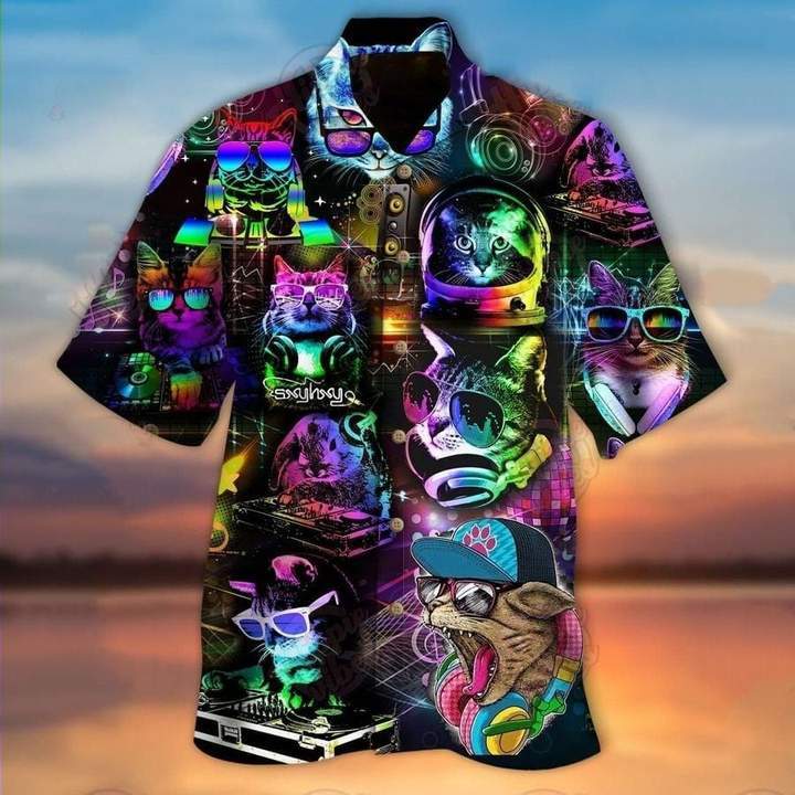 Dj Disco Cats Hawaiian Shirt Pre10255 Dj Disco Cats Hawaiian Shirt Pre10255