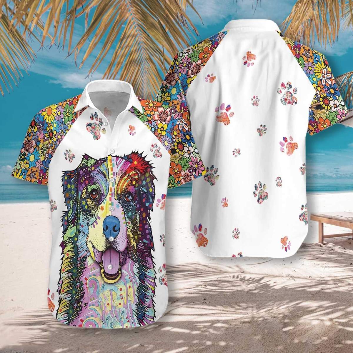 Dog Colorful Painting Hawaiian Shirt Pre13298 Dog Colorful Painting Hawaiian Shirt Pre13298