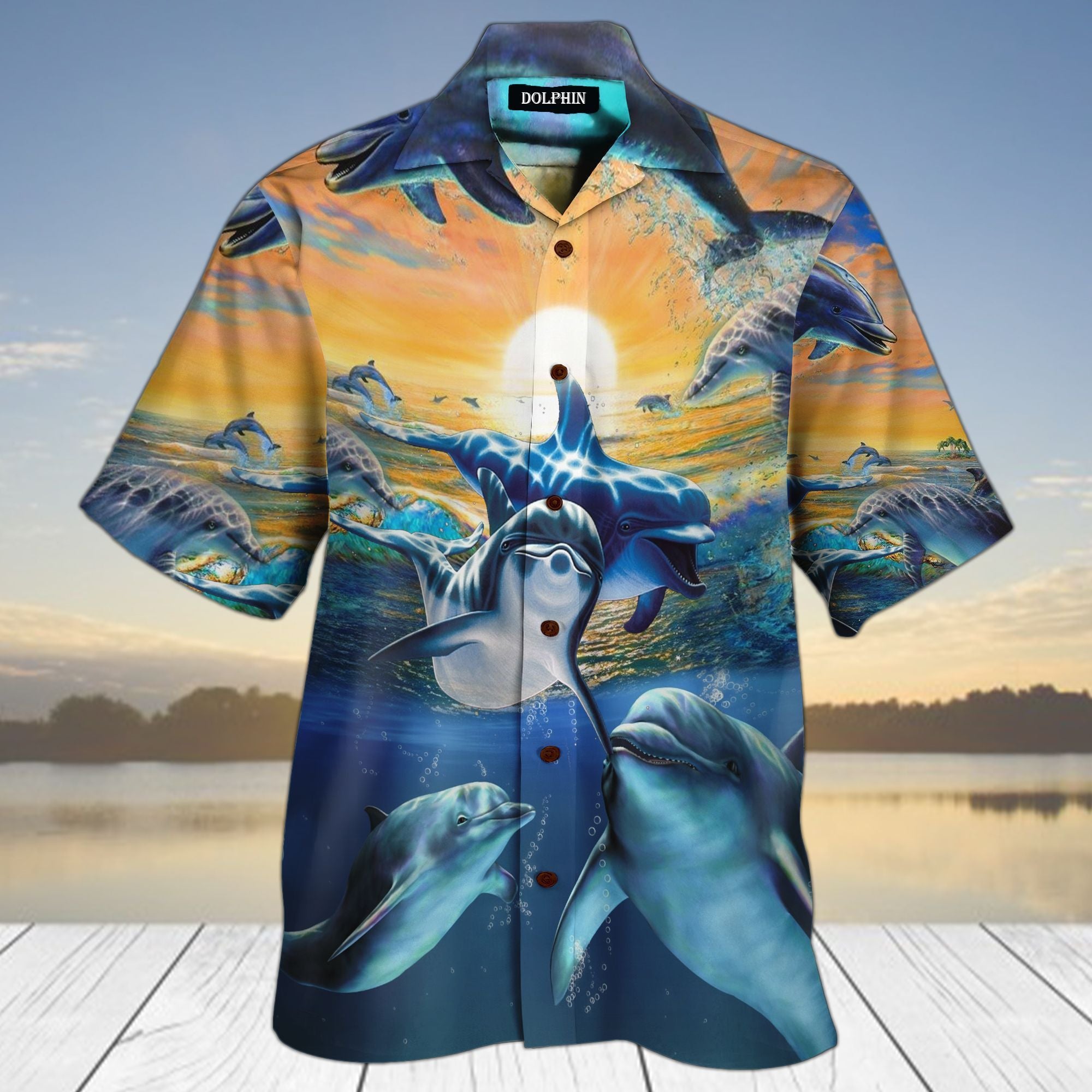Dolphin Deep Sea Hawaiian Shirt Pre11368 Dolphin Deep Sea Hawaiian Shirt Pre11368