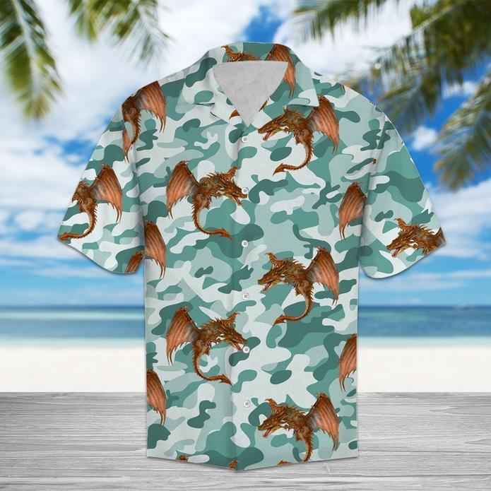 Dragon Camo Hawaiian Shirt Pre10556