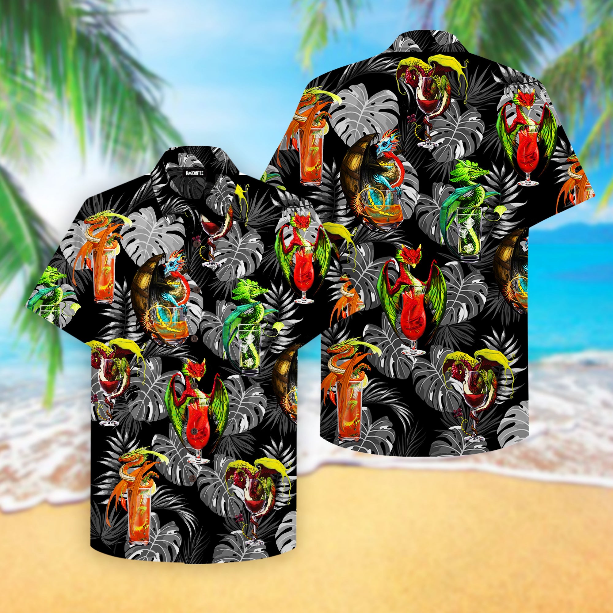 Dragon Cocktail Hawaiian Shirt Pre11433