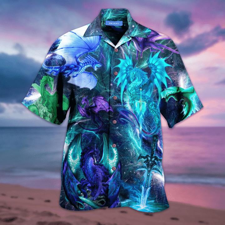 Dragon Galaxy Cosmos Hawaiian Shirt Pre13226