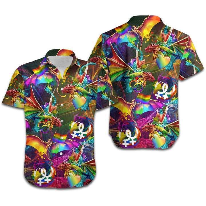 Dragon Rainbow Hawaiian Shirt Pre10979