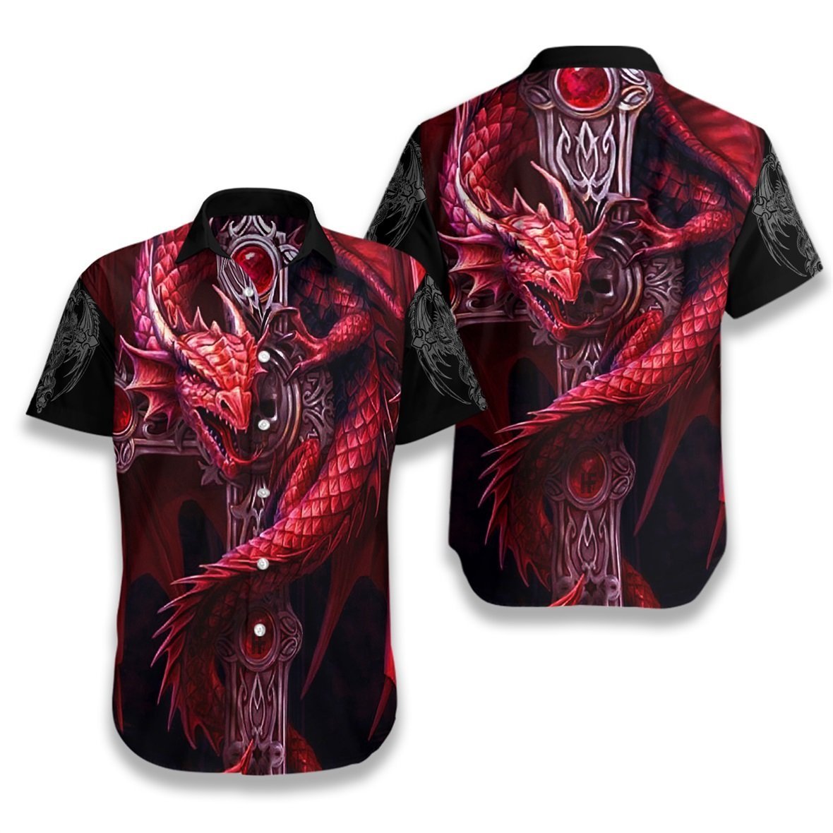 Dragon Tattoos Magenta Hawaiian Shirt Pre13303 1 » Cool Gifts for You - Mfamilygift Dragon Tattoos Magenta Hawaiian Shirt Pre13303 1