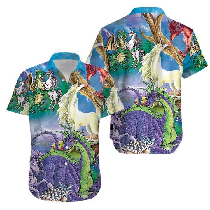 Dragon Unicorn Love Hawaiian Shirt Pre13253 Dragon Unicorn Love Hawaiian Shirt Pre13253