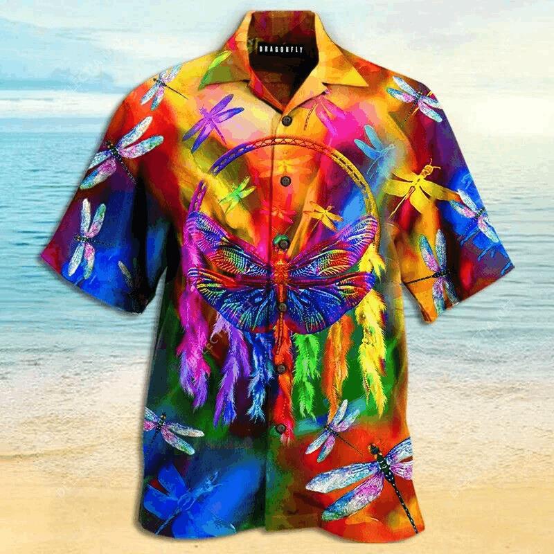 Dragonfly Colorful Hawaiian Shirt Pre13291