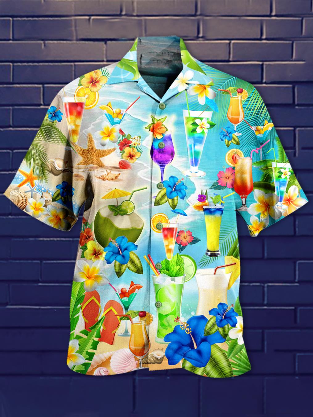 Drink Cocktails And Say Aloha Hawaiian Shirt Pre10038