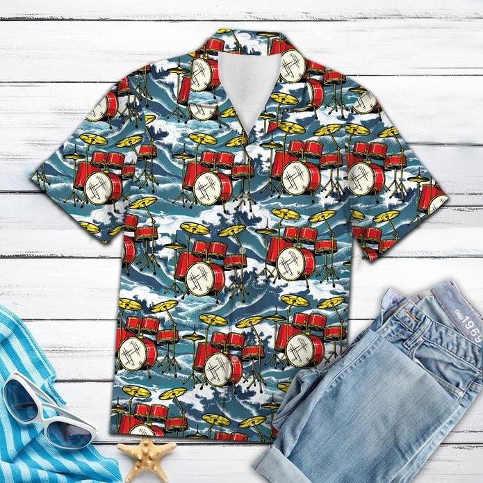 Drums For Summer Hawaiian Shirt Pre10849 Drums For Summer Hawaiian Shirt Pre10849