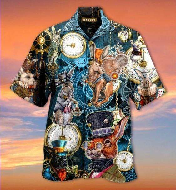 Easter Steampunk Bunny Hawaiian Shirt Pre13198 Easter Steampunk Bunny Hawaiian Shirt Pre13198