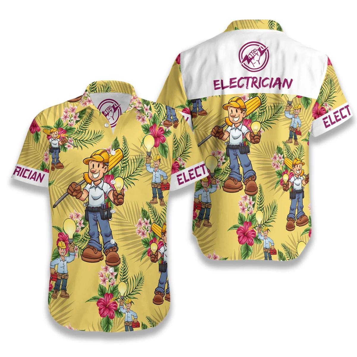 Electrician Hawaiian Shirt Pre10821 Electrician Hawaiian Shirt Pre10821
