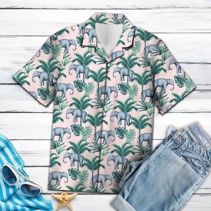 Elephant Coconut Palm Hawaiian Shirt Pre13159