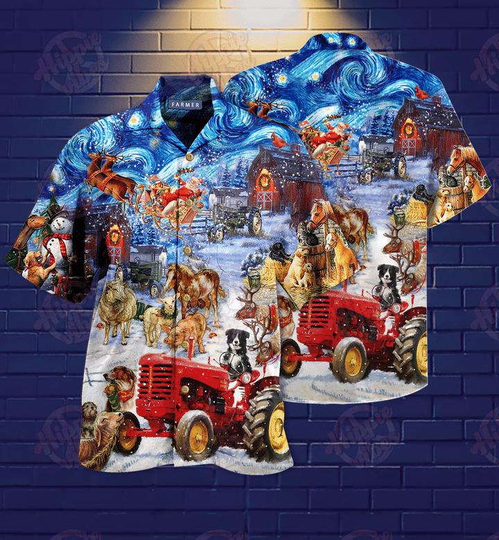 Farmer Night Christmas Hawaiian Shirt Pre13192